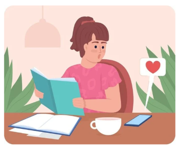 rotina de estudo - uma menina a distrair-se com o telemóvel