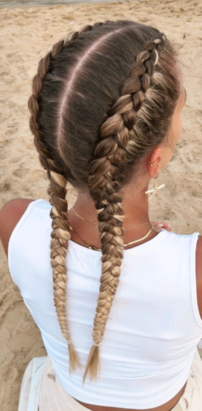 cabelo de verão praia - duas tranças